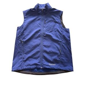 Marmot Men's Soft Shell Navy Vest XL Fleece Lined Golf Utility Gorpcore Zip